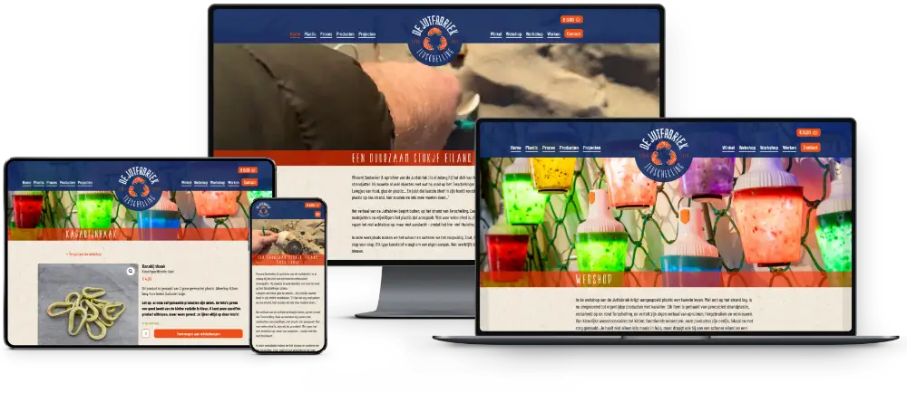 De Jutfabriek - website met webshop en blogpagina