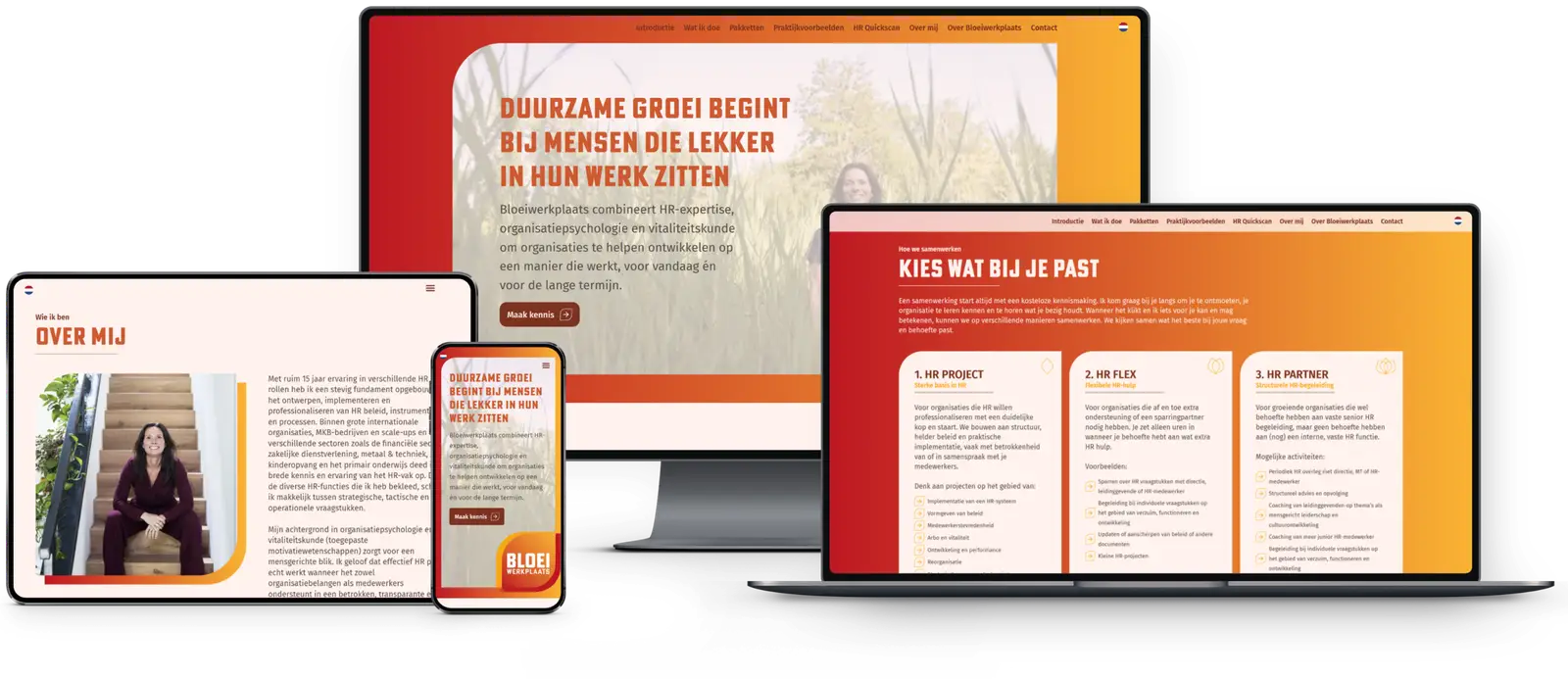 Website Bloeiwerkplaats, gebouwd door Lab-TS