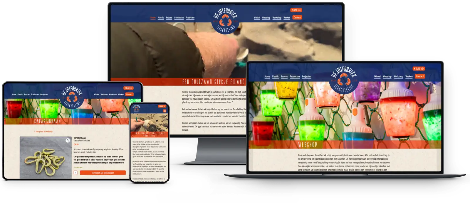Website De Jutfabriek, gebouwd door Lab-TS