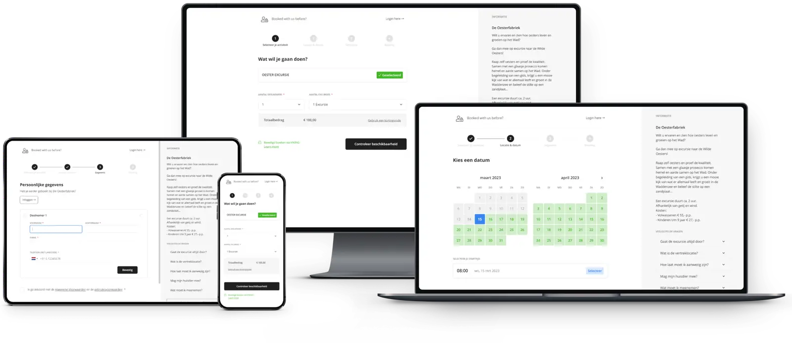 Website De Oesterfabriek, gebouwd door Lab-TS